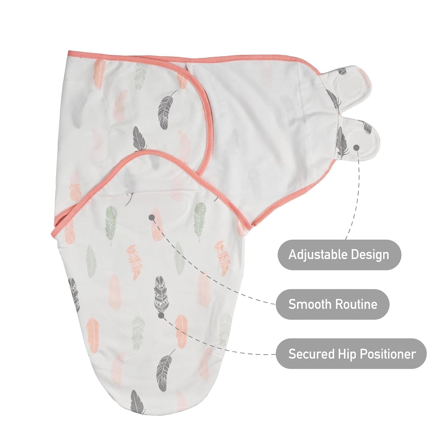 Organic Cotton Baby Swaddle Set (3-Pack) | Soft & Adjustable Newborn Wraps 0–3 Months