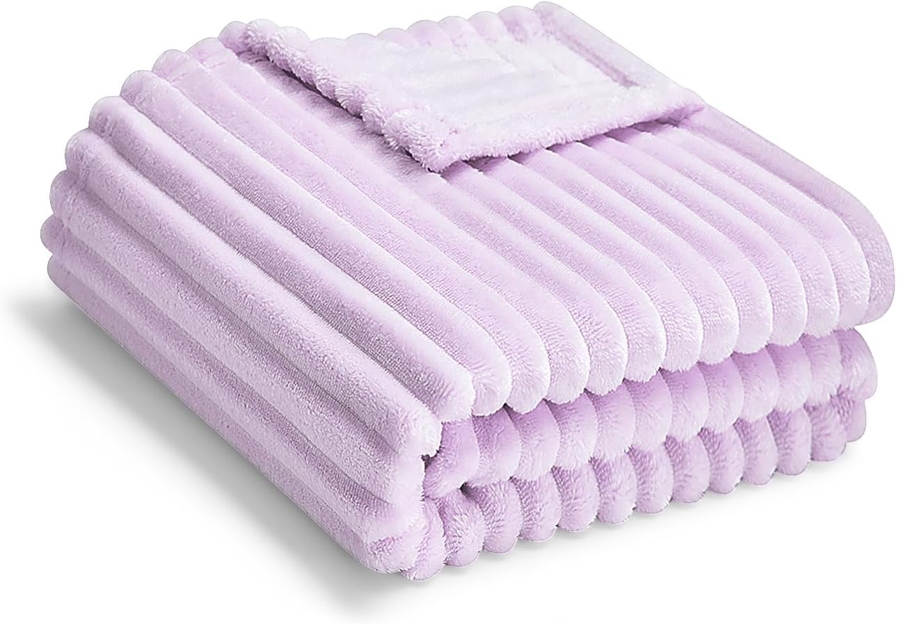 Soft Baby Fleece Blanket – Warm Lightweight Reversible Striped Blanket 30x40