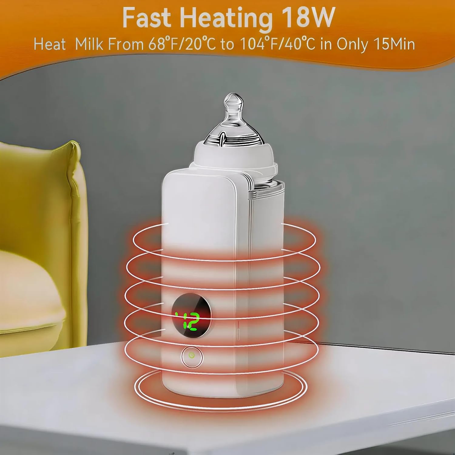 Ultimate Portable Baby Bottle Warmer: Fast Heating, Precise Temperature Control & Cordless Convenience for On-the-Go Parents