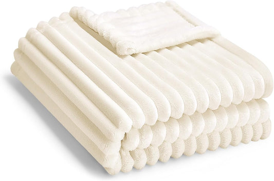 Soft Baby Fleece Blanket – Warm Lightweight Reversible Striped Blanket 30x40