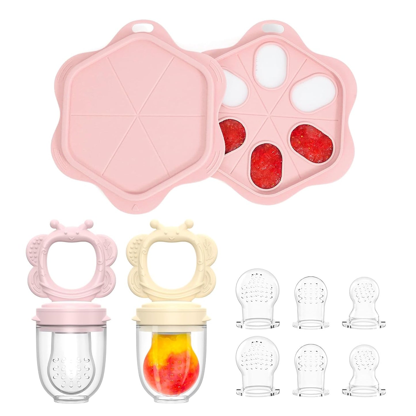  Silicone Baby Food Feeder Set | Safe Self-Feeding & Teething Relief (2-Pack)