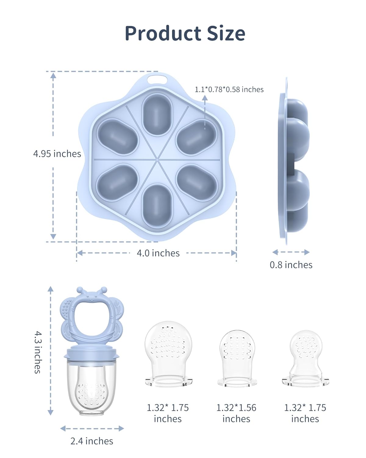  Silicone Baby Food Feeder Set | Safe Self-Feeding & Teething Relief (2-Pack)