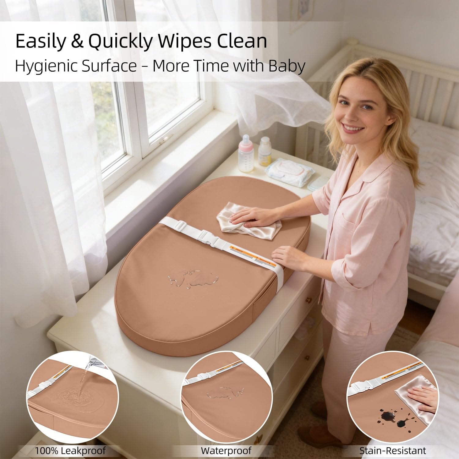 Waterproof Baby Changing Pad | Soft, Wipe-Clean Diaper Changing Mat