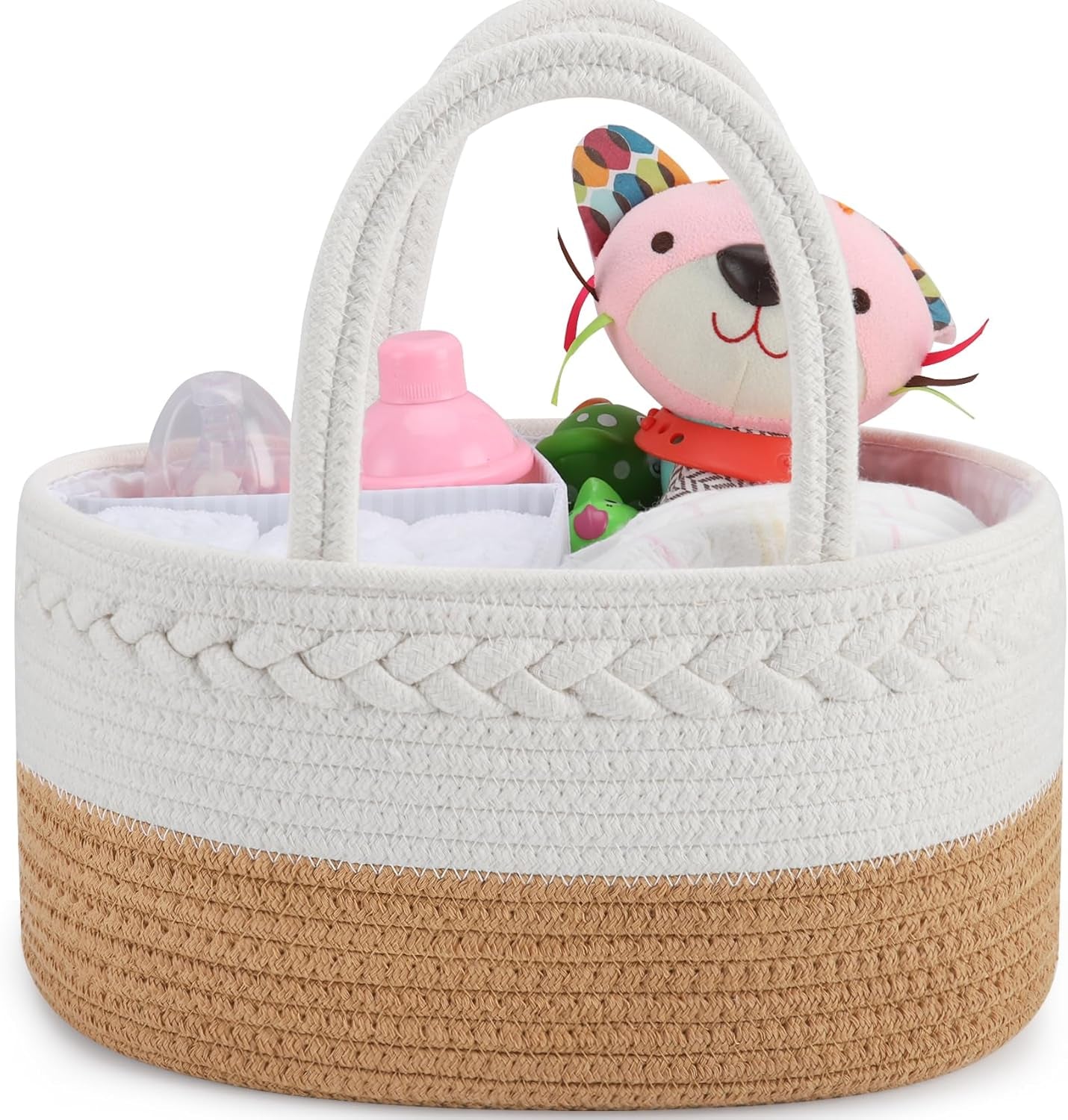 Baby Diaper Caddy Organizer | Portable Nursery Storage Basket