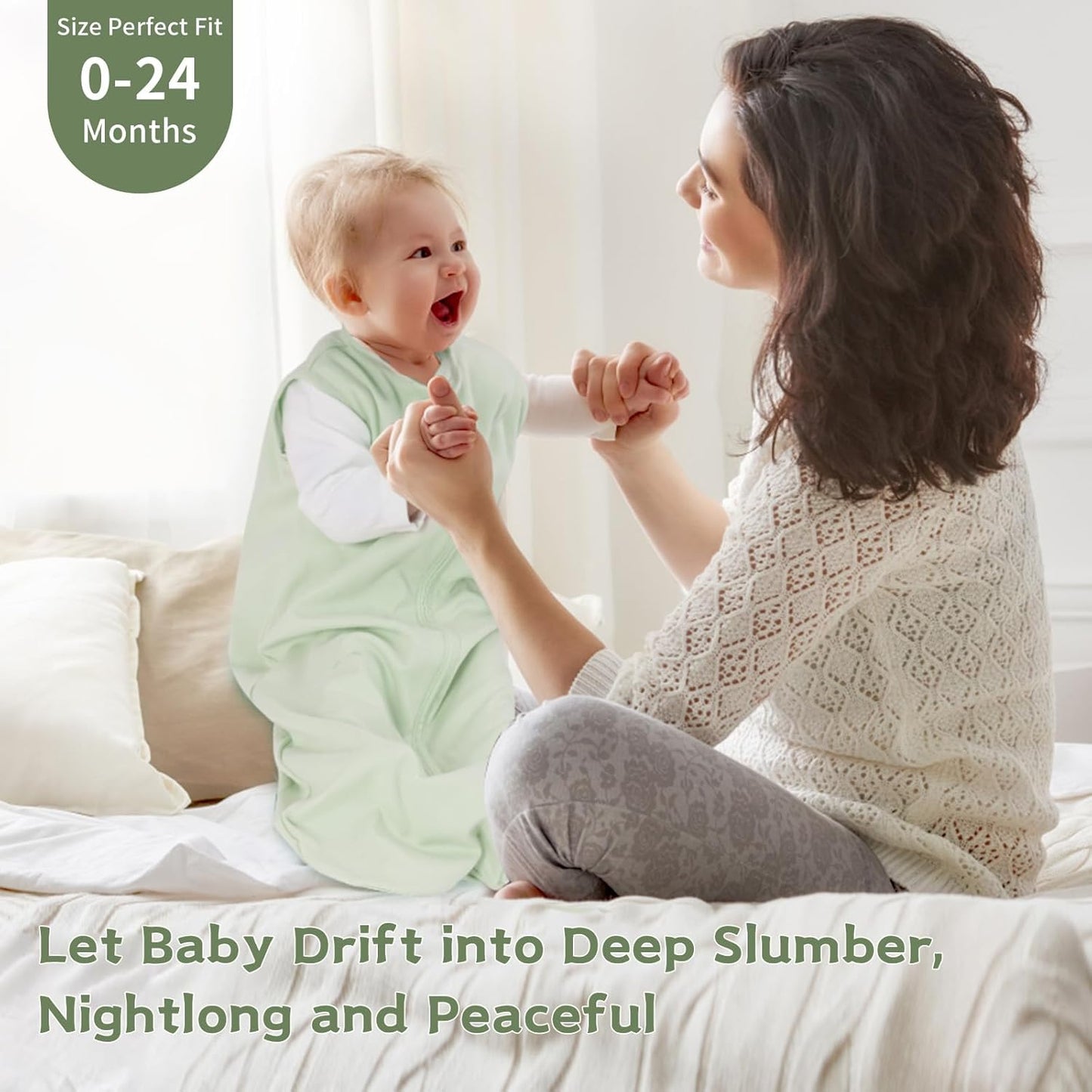 Baby Sleep Sack 0–6 Months (3-Pack) – 100% Cotton Lightweight Wearable Blanket with 2-Way Zipper