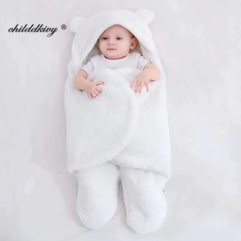 Cozy Soft Newborn Baby Wrap Blanket - Thicken Sleepsack Cocoon for Ultimate Comfort (0-9 Months)