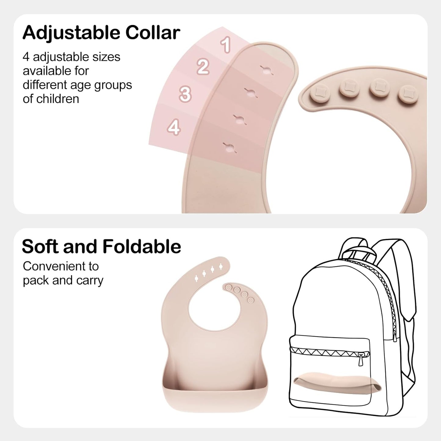 Silicone Baby Bibs (3-Pack) – Waterproof, BPA-Free, Adjustable Feeding Bibs for Babies & Toddlers 🍼