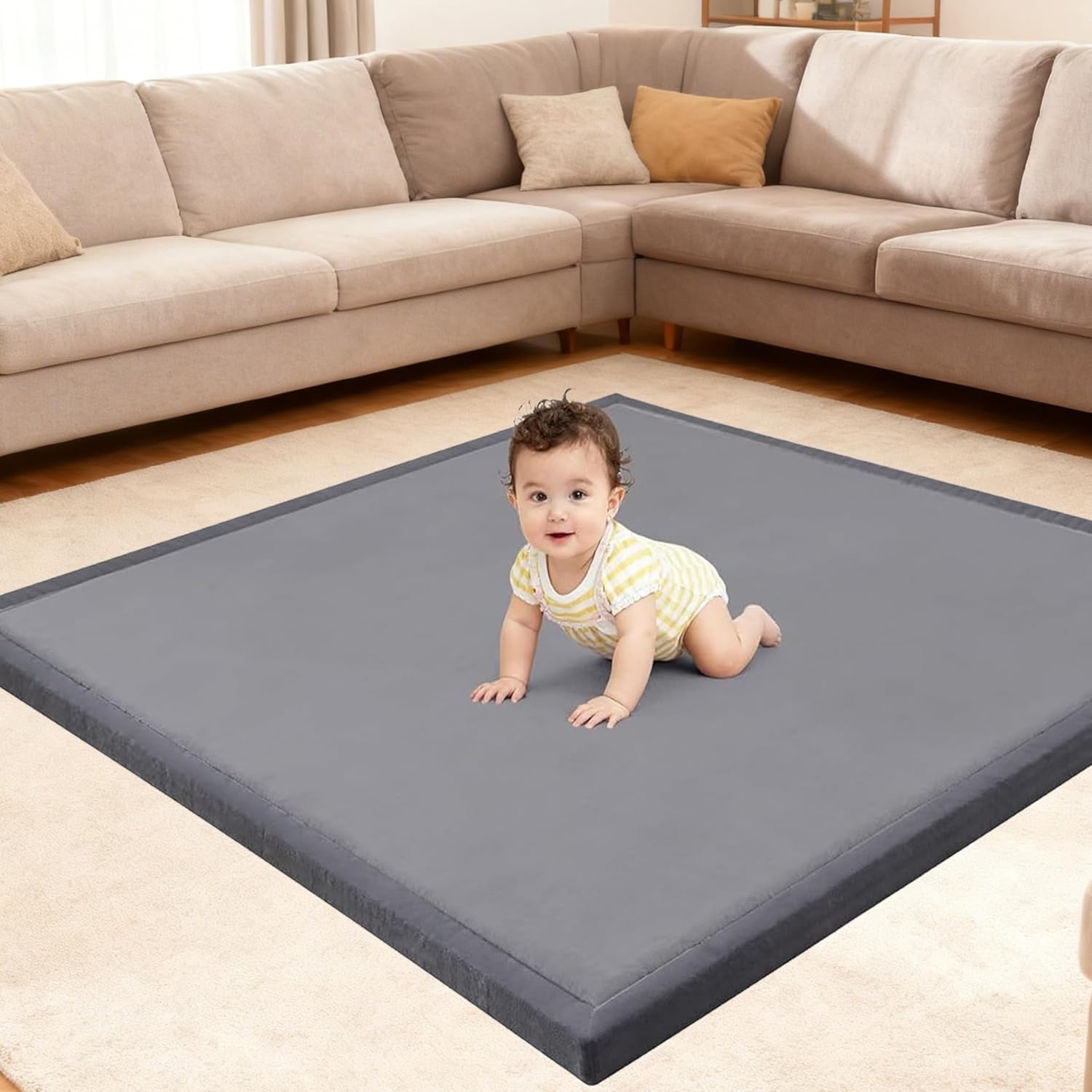 Ultra-Soft Baby Play Mat | Thick Cushioned Floor Mat for Play & Tummy Time