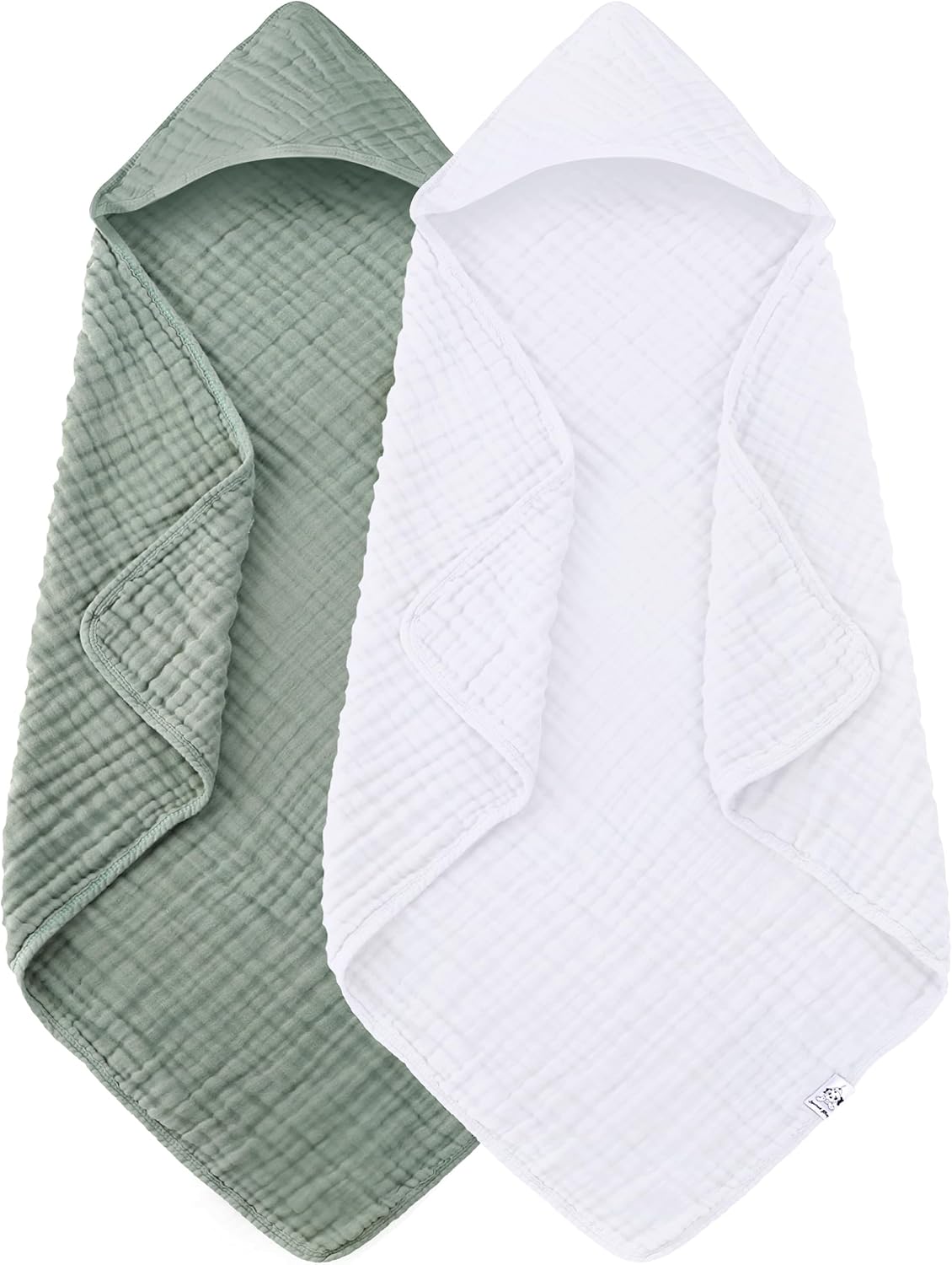 Hooded Baby Towels (2-Pack) – 100% Muslin Cotton Soft & Absorbent Bath Towels 32x32” 🛁