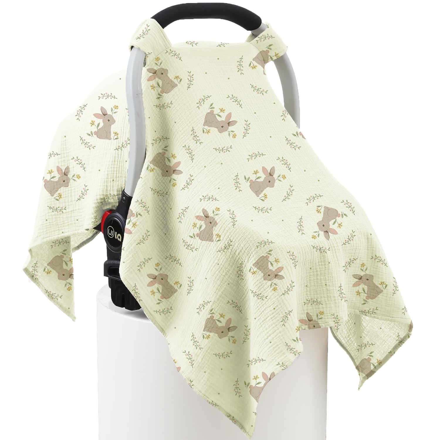Muslin Cotton Baby Car Seat Cover | Breathable Multi-Use Canopy Cover