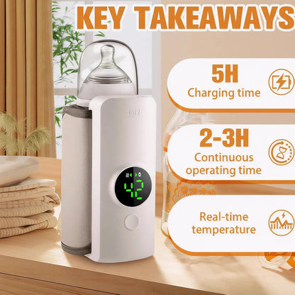 Ultimate Portable Baby Bottle Warmer: Fast Heating, Precise Temperature Control & Cordless Convenience for On-the-Go Parents