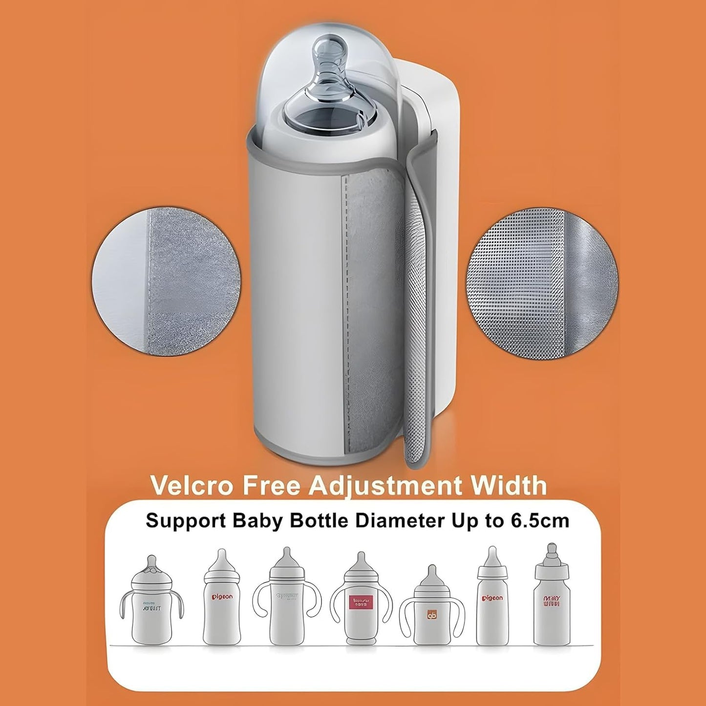 Portable Baby Bottle Warmer – USB Rechargeable Fast Heating with Temperature Control for Travel 