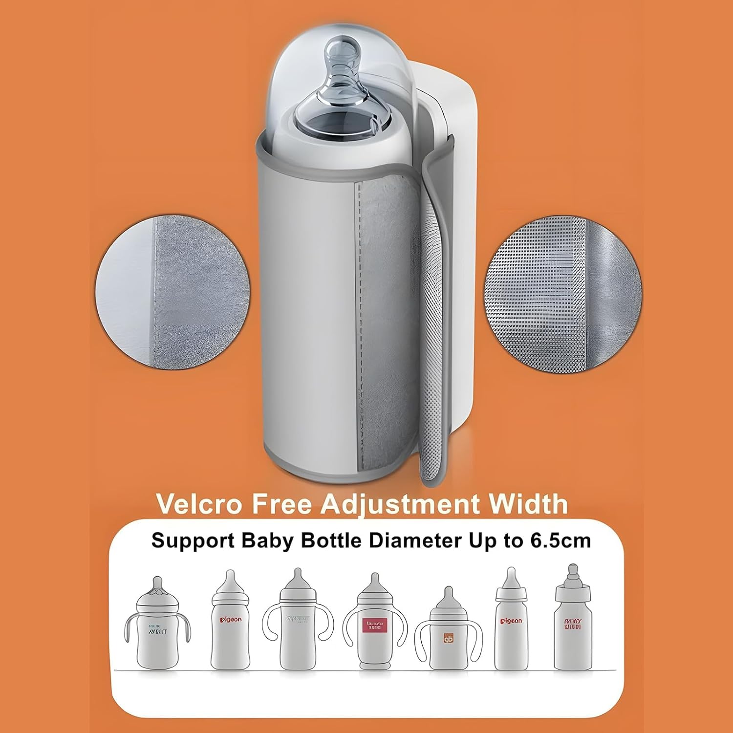 Portable Baby Bottle Warmer – USB Rechargeable Fast Heating with Temperature Control for Travel 