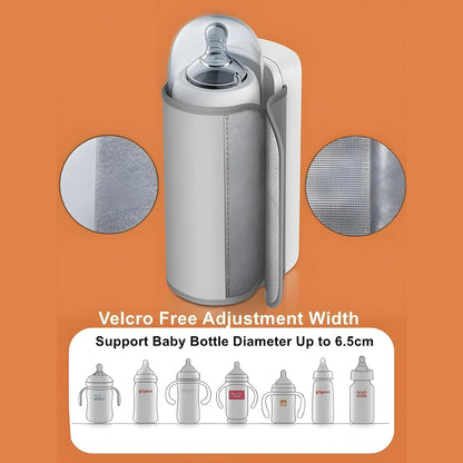 Portable Baby Bottle Warmer – USB Rechargeable Fast Heating with Temperature Control for Travel 
