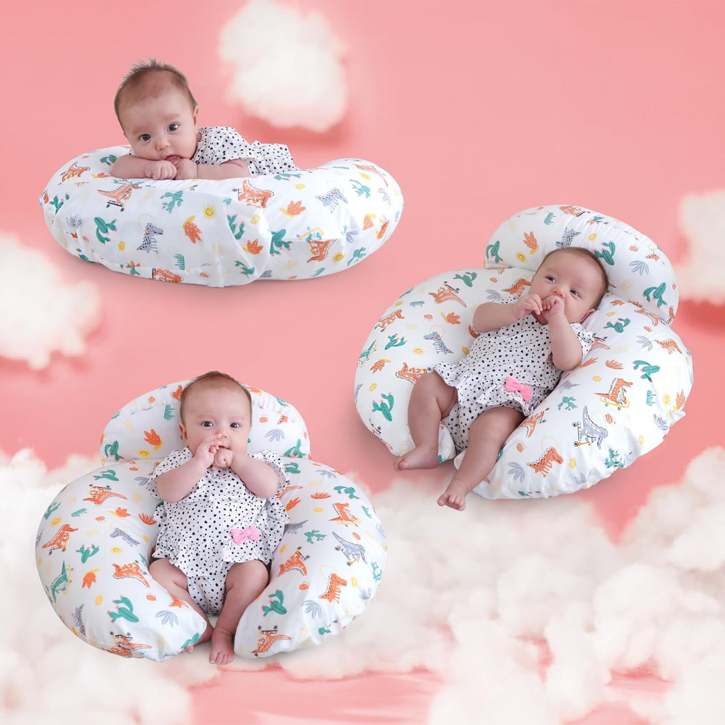 Nursing Pillow for Breastfeeding – Ergonomic Baby Support Pillow with Removable Cotton Cover 🍼