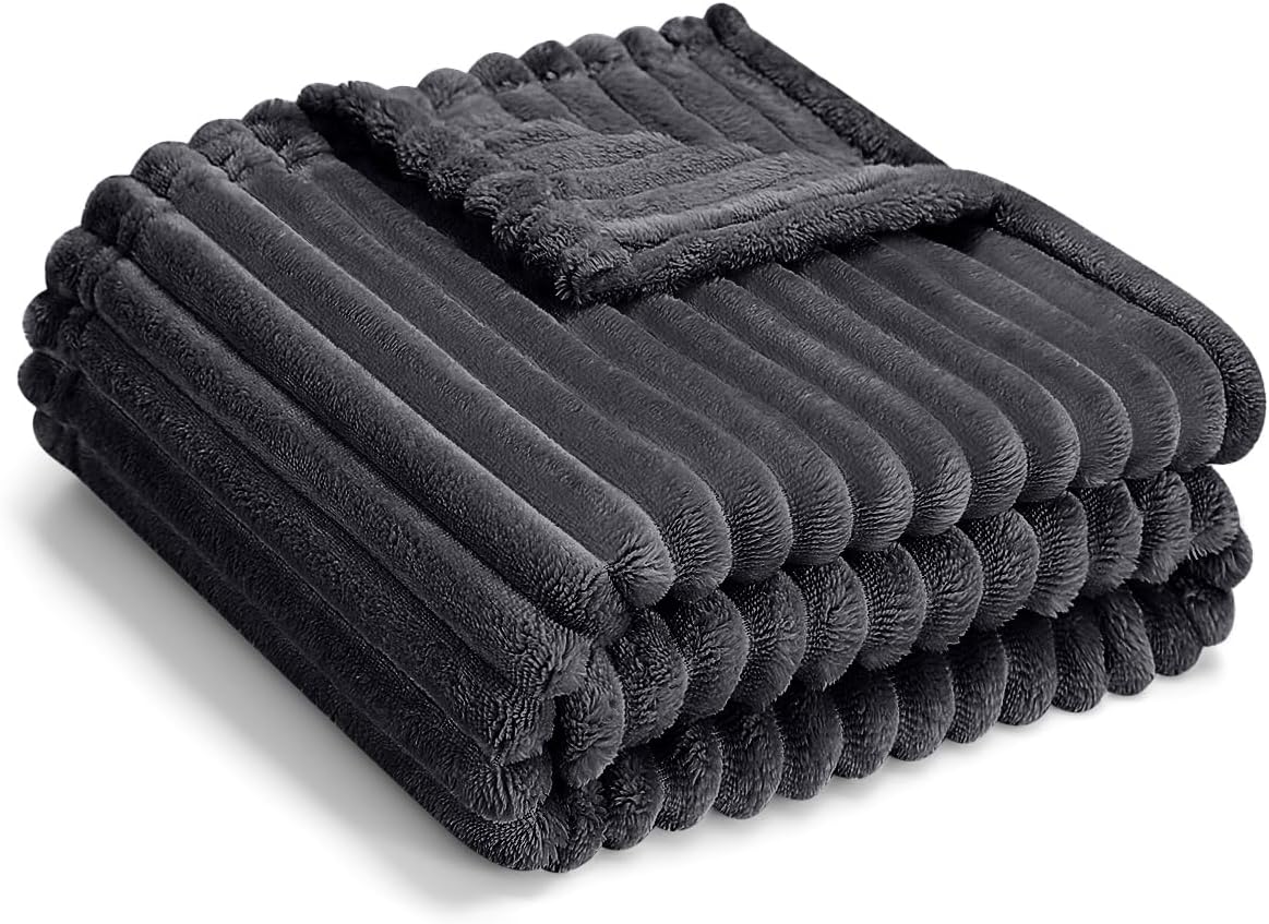 Soft Baby Fleece Blanket – Warm Lightweight Reversible Striped Blanket 30x40