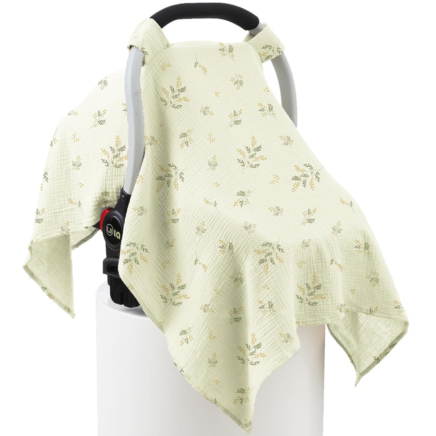Muslin Cotton Baby Car Seat Cover | Breathable Multi-Use Canopy Cover