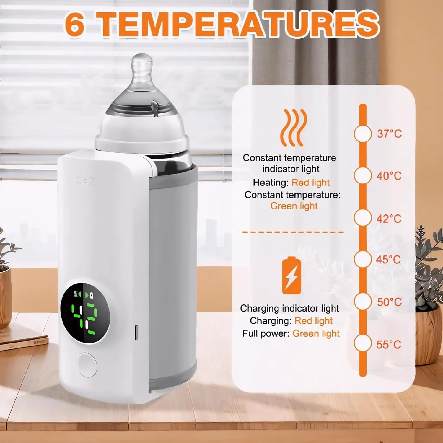 Ultimate Portable Baby Bottle Warmer: Fast Heating, Precise Temperature Control & Cordless Convenience for On-the-Go Parents