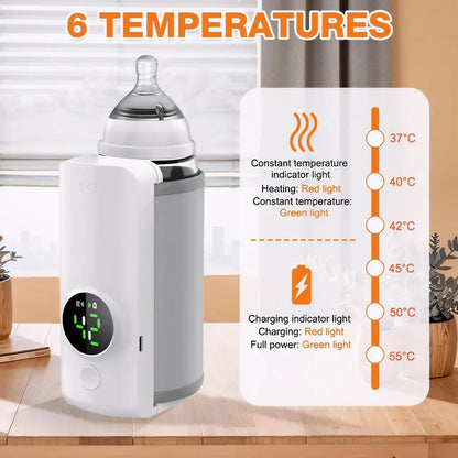 Ultimate Portable Baby Bottle Warmer: Fast Heating, Precise Temperature Control & Cordless Convenience for On-the-Go Parents