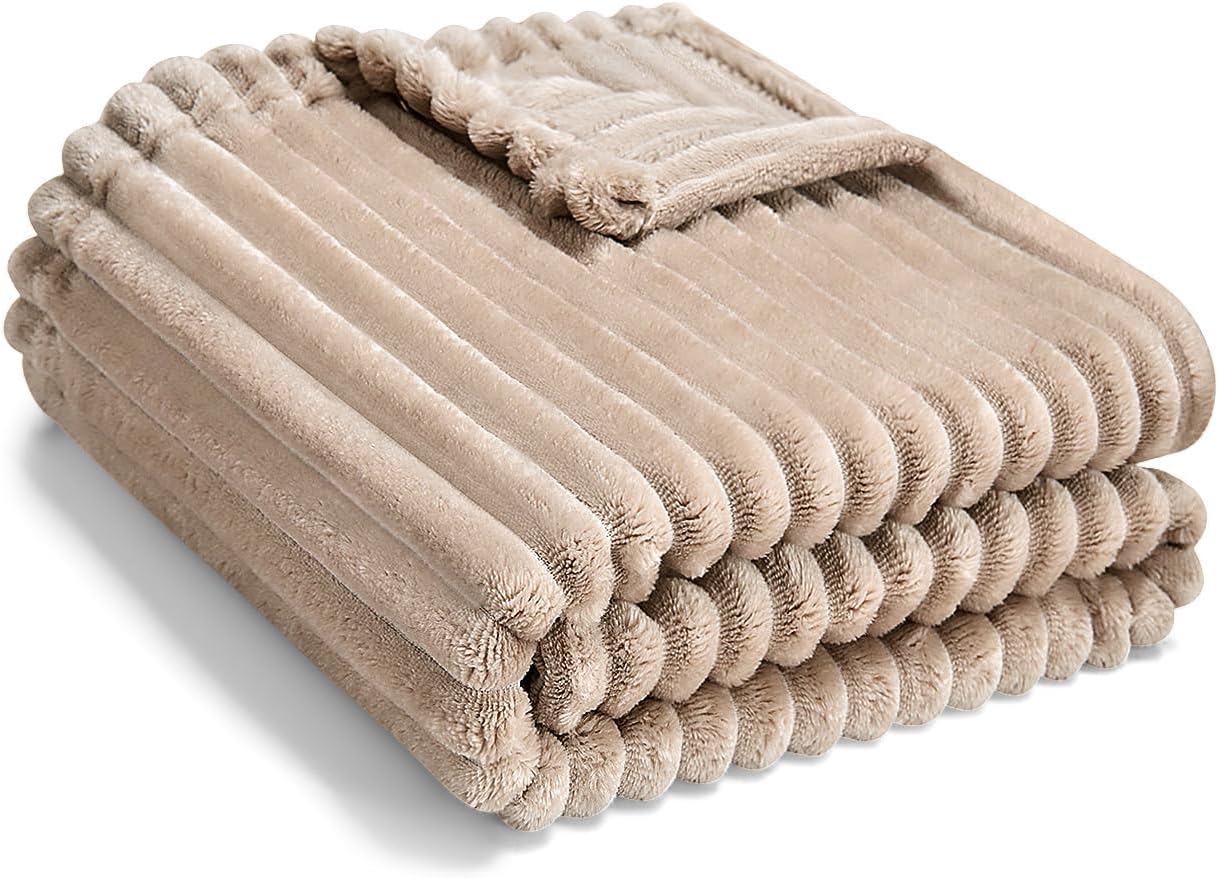 Soft Baby Fleece Blanket – Warm Lightweight Reversible Striped Blanket 30x40