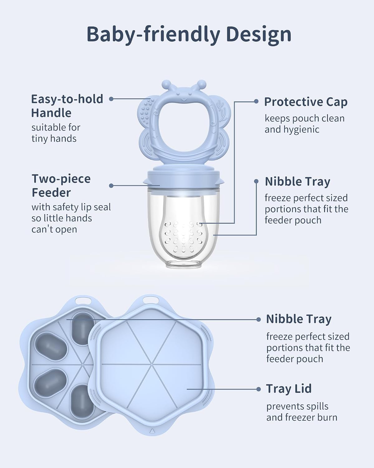  Silicone Baby Food Feeder Set | Safe Self-Feeding & Teething Relief (2-Pack)