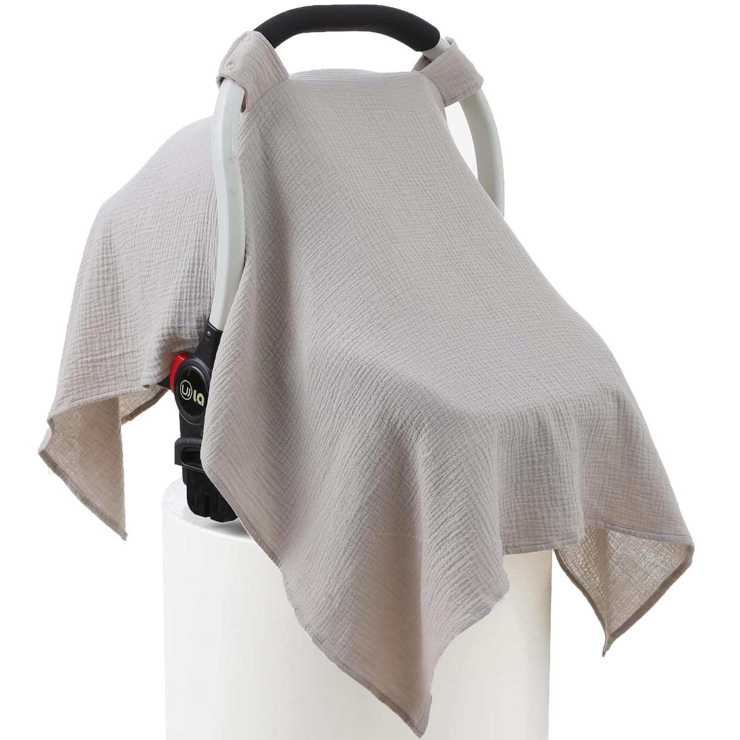 Muslin Cotton Baby Car Seat Cover | Breathable Multi-Use Canopy Cover