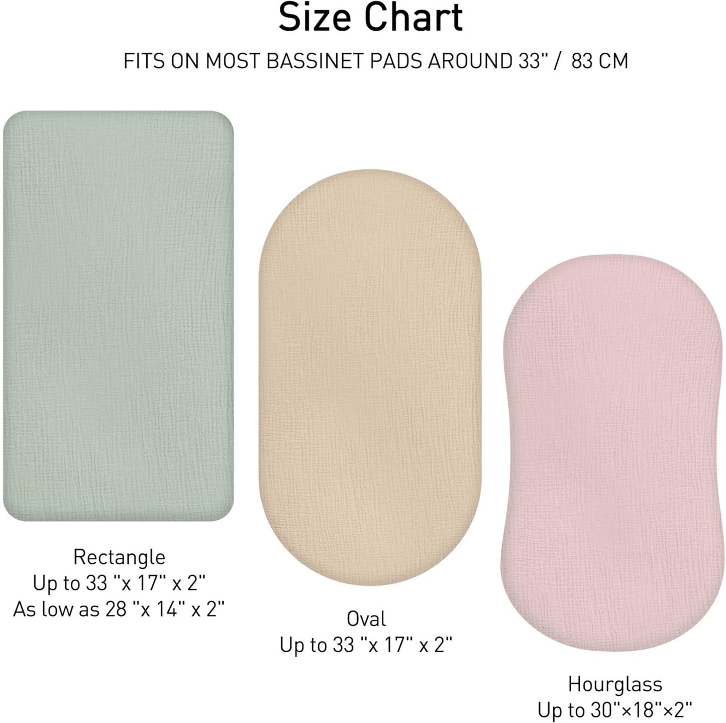 Muslin Bassinet Sheets 2-Pack | Ultra-Soft Breathable Cotton Fitted Sheets