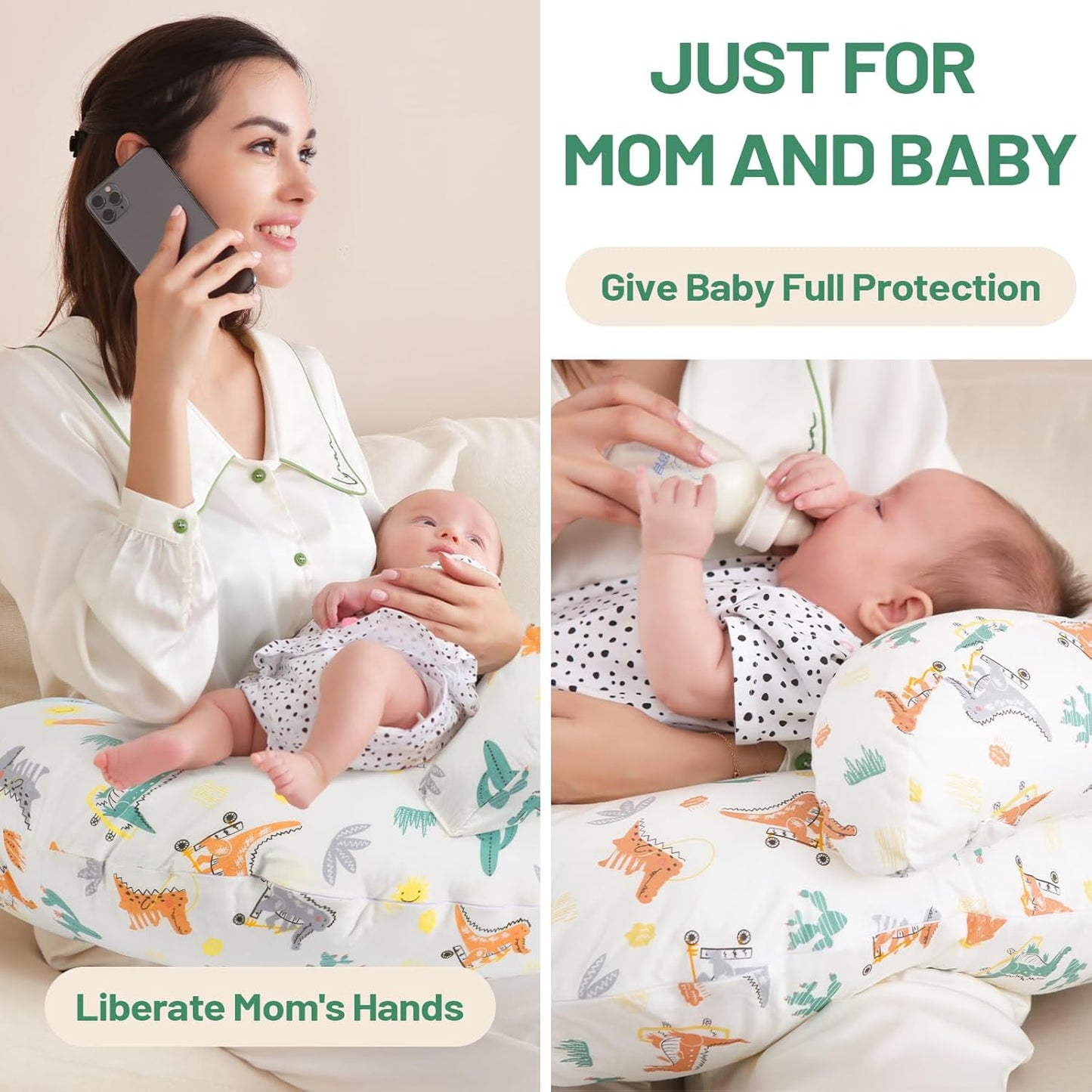 Nursing Pillow for Breastfeeding – Ergonomic Baby Support Pillow with Removable Cotton Cover 🍼