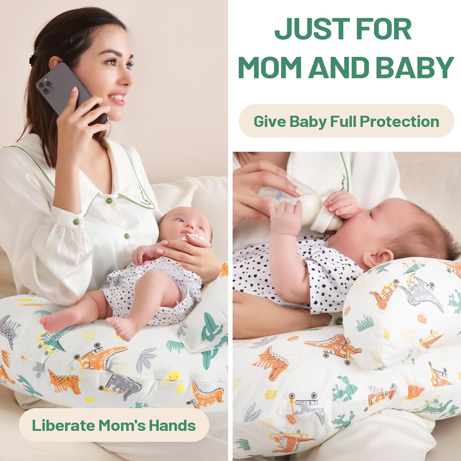 Nursing Pillow for Breastfeeding – Ergonomic Baby Support Pillow with Removable Cotton Cover 🍼