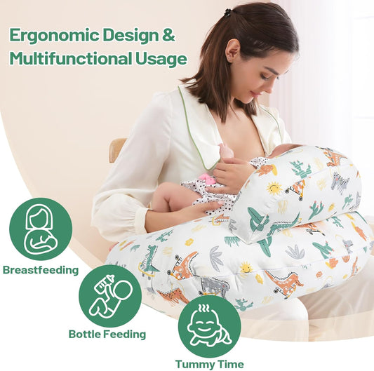 Nursing Pillow for Breastfeeding – Ergonomic Baby Support Pillow with Removable Cotton Cover 🍼