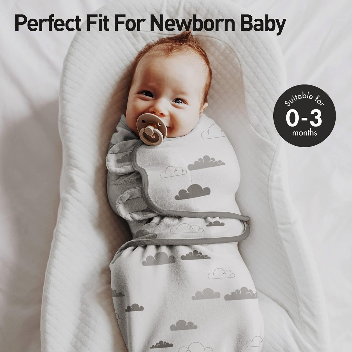 Organic Baby Swaddle Sleep Sack (2-Pack) – 100% Cotton Newborn Wrap for 0–3 Months 