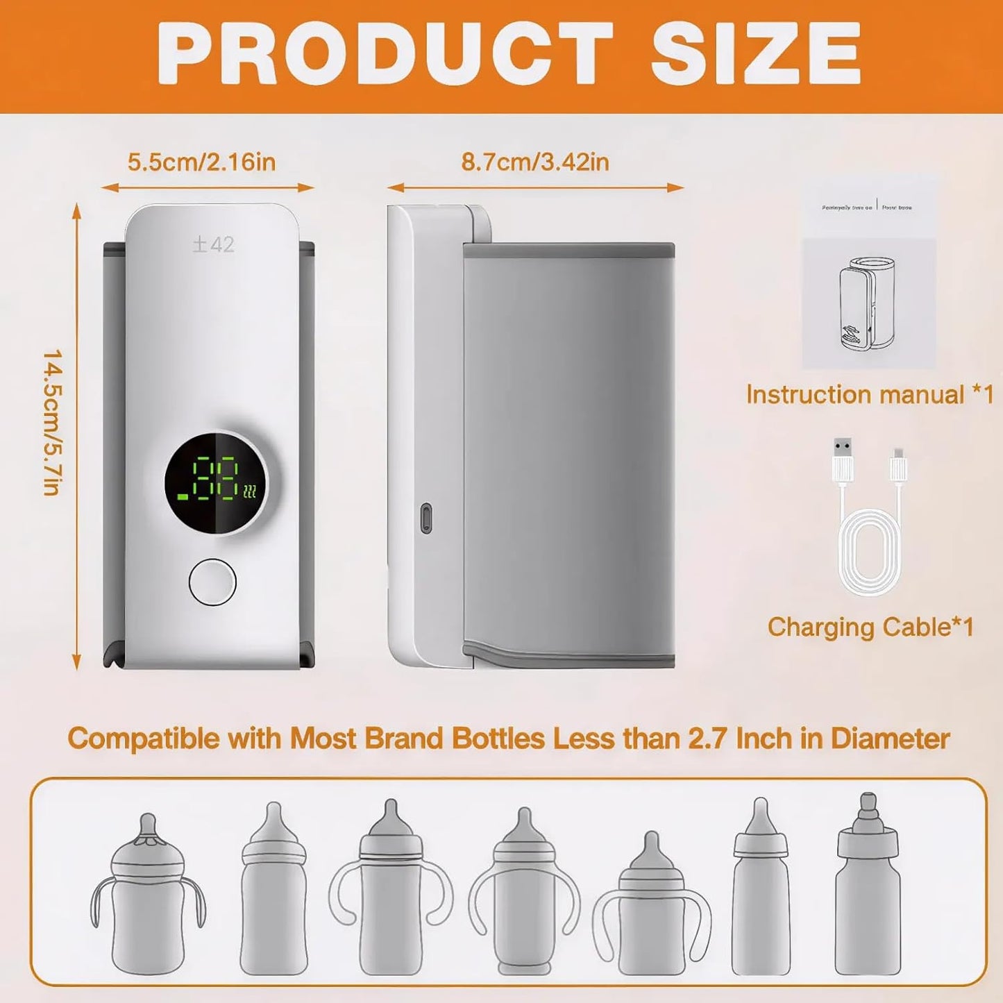 Ultimate Portable Baby Bottle Warmer: Fast Heating, Precise Temperature Control & Cordless Convenience for On-the-Go Parents
