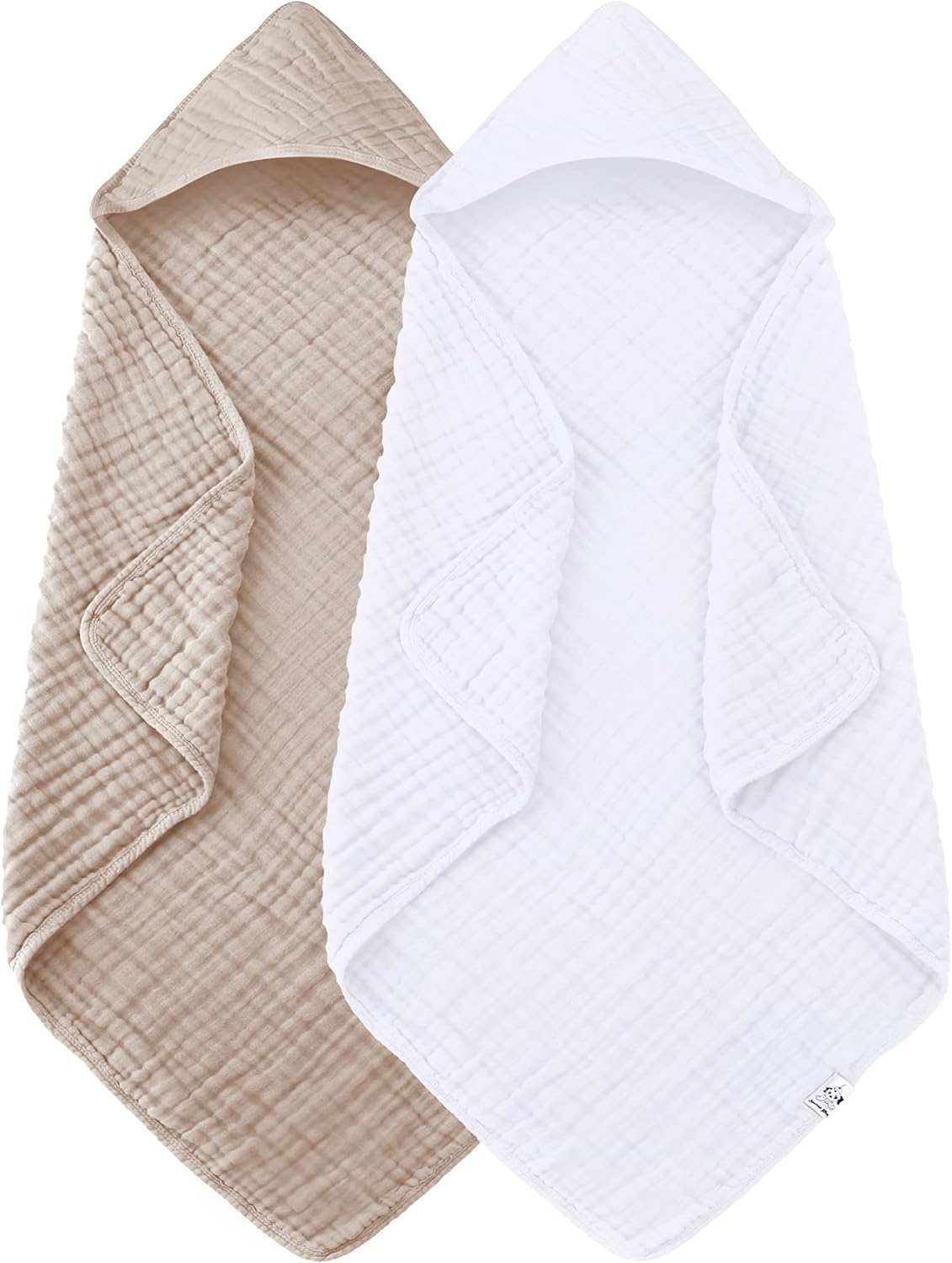 Hooded Baby Towels (2-Pack) – 100% Muslin Cotton Soft & Absorbent Bath Towels 32x32” 🛁