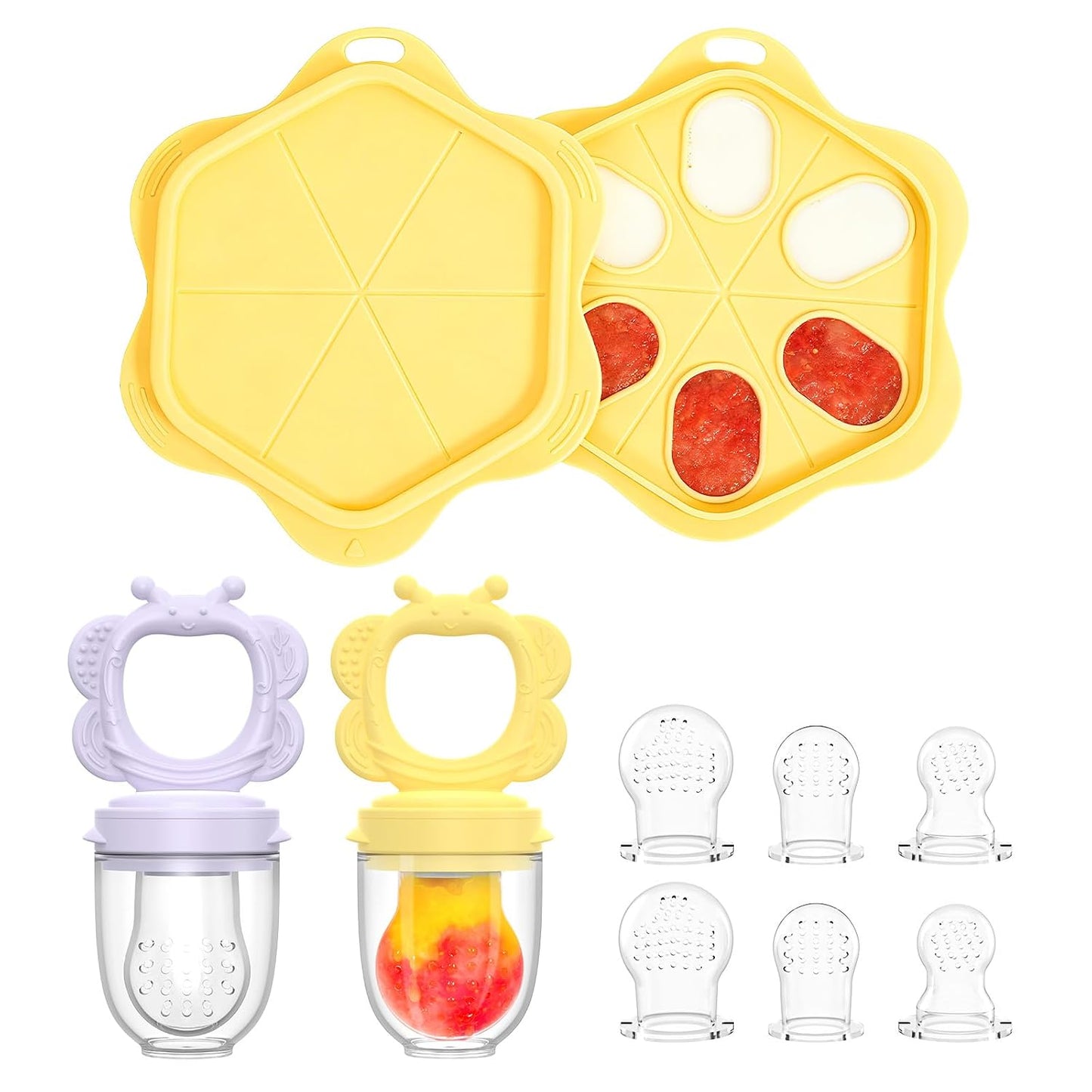  Silicone Baby Food Feeder Set | Safe Self-Feeding & Teething Relief (2-Pack)