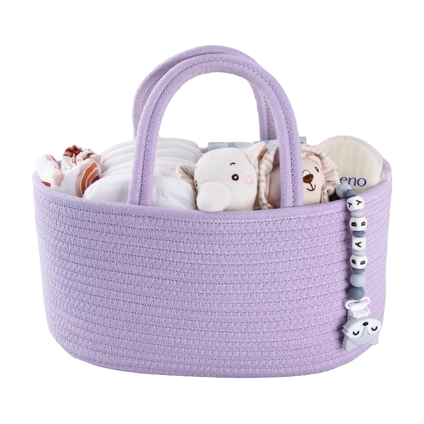 Baby Diaper Caddy Organizer – Portable Cotton Rope Nursery Storage Basket for Newborn Essentials 🧺