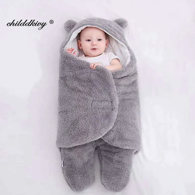Cozy Soft Newborn Baby Wrap Blanket - Thicken Sleepsack Cocoon for Ultimate Comfort (0-9 Months)