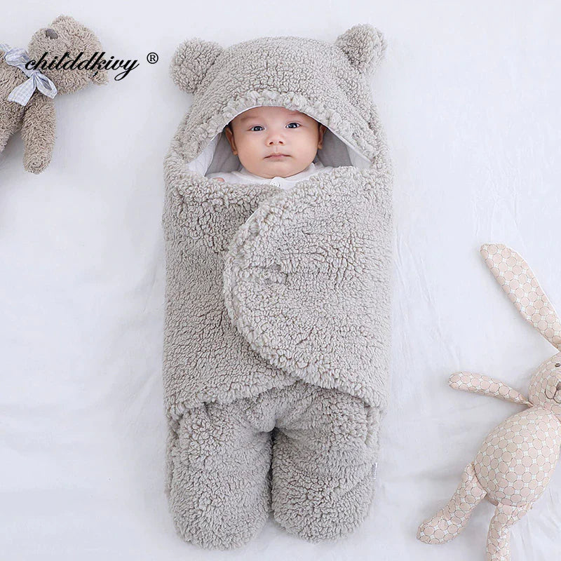 Cozy Soft Newborn Baby Wrap Blanket - Thicken Sleepsack Cocoon for Ultimate Comfort (0-9 Months)