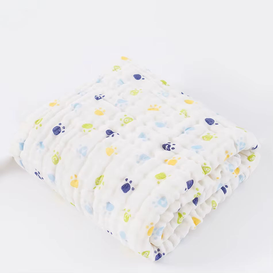 Luxuriously Soft Cotton Muslin 6-Layer Baby Blanket - Perfect for Swaddling and Summer Comfort
