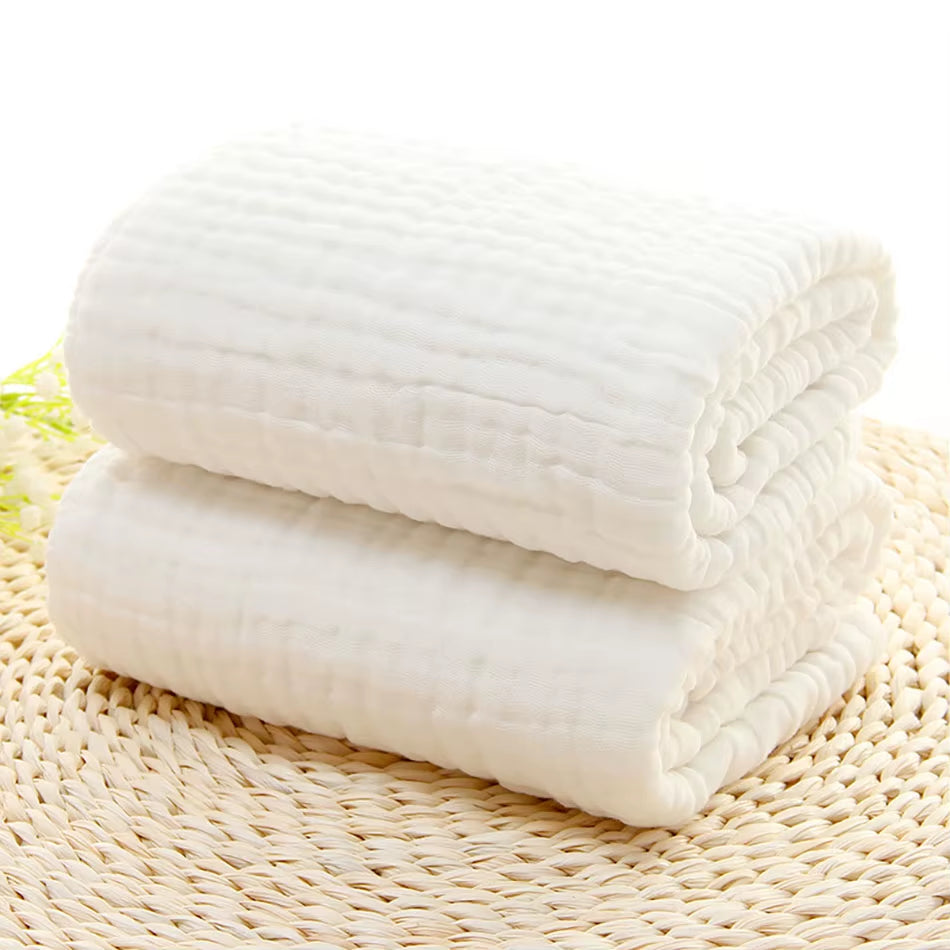 Luxuriously Soft Cotton Muslin 6-Layer Baby Blanket - Perfect for Swaddling and Summer Comfort