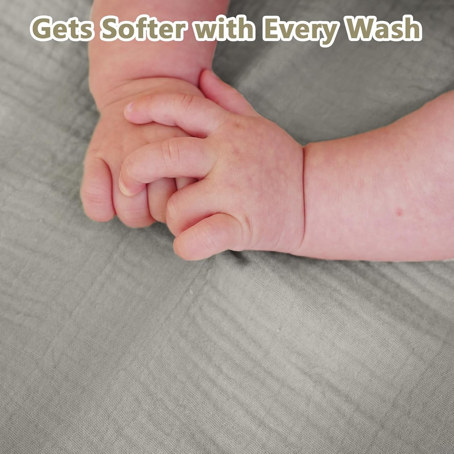 Soft Muslin Crib Sheet – 100% Cotton Breathable Baby Fitted Sheet with 360° Snug Fit (28" x 52") 