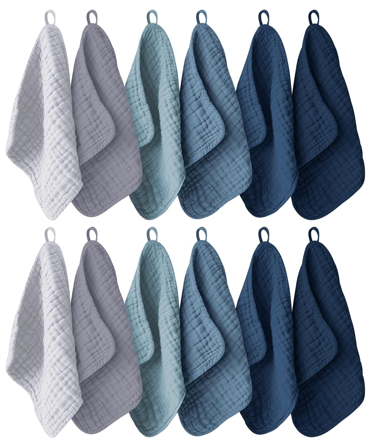 Muslin Baby Washcloths 12-Pack | Ultra-Soft Cotton Cloths for Everyday Care