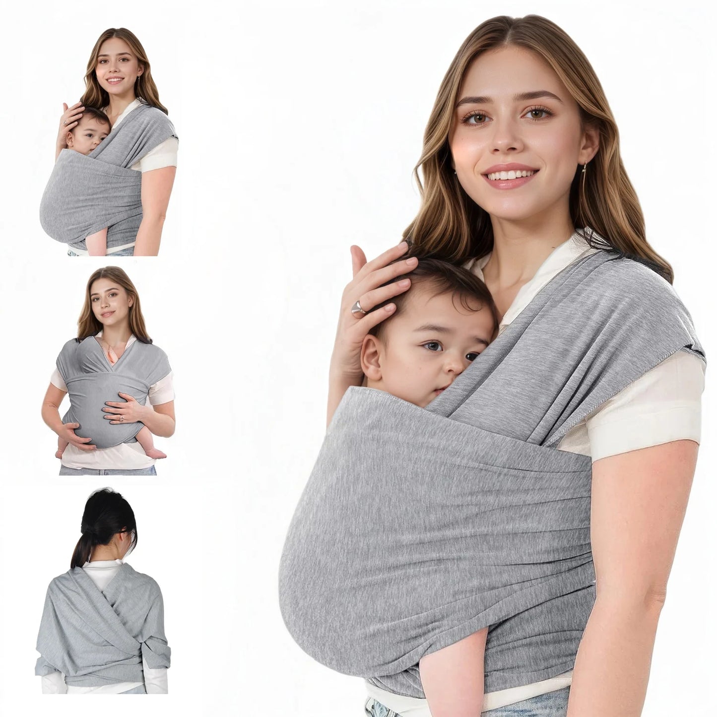 Baby Wrap Carrier | Soft & Breathable Hands-Free Baby Sling