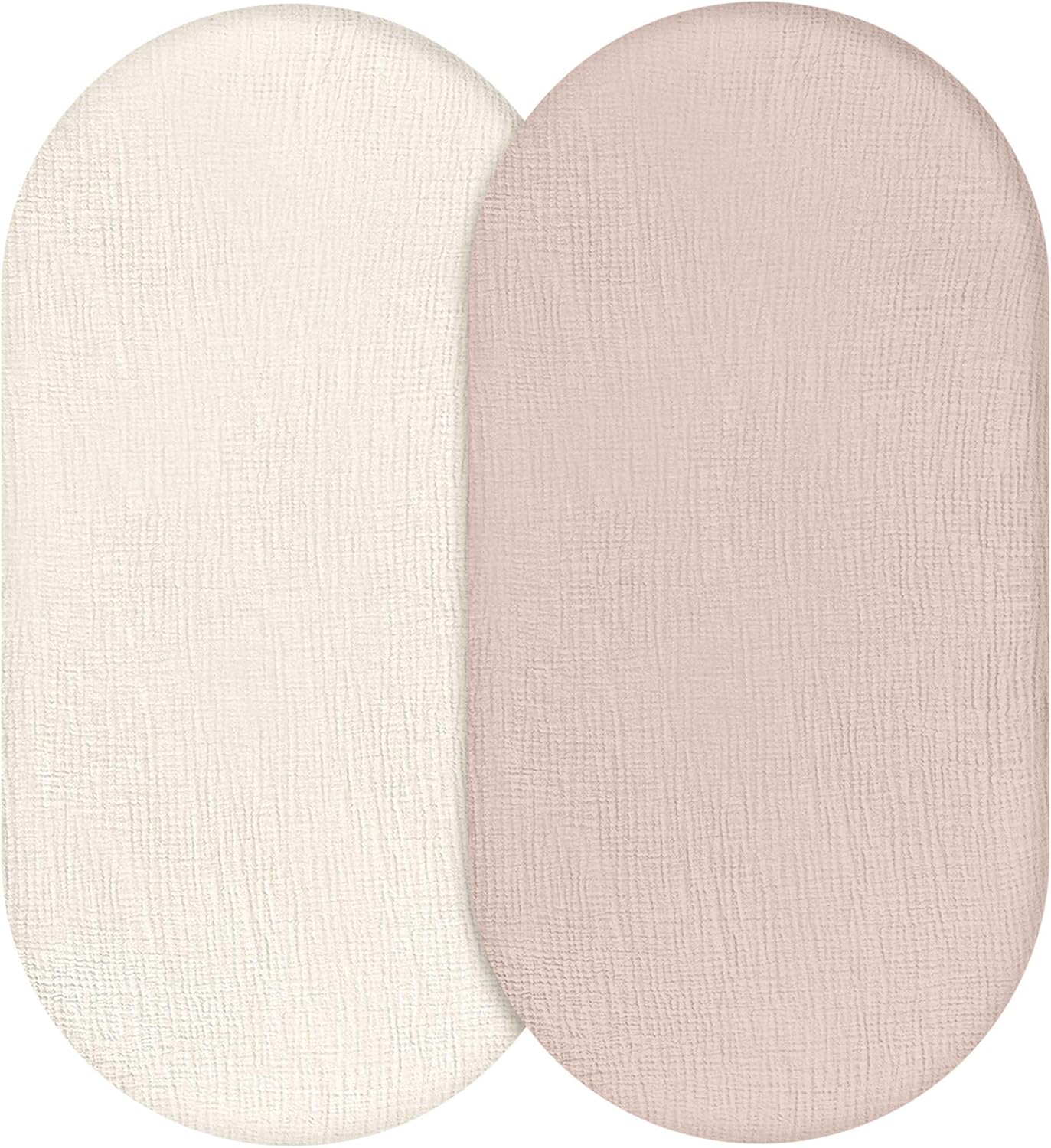 Muslin Bassinet Sheets 2-Pack | Ultra-Soft Breathable Cotton Fitted Sheets