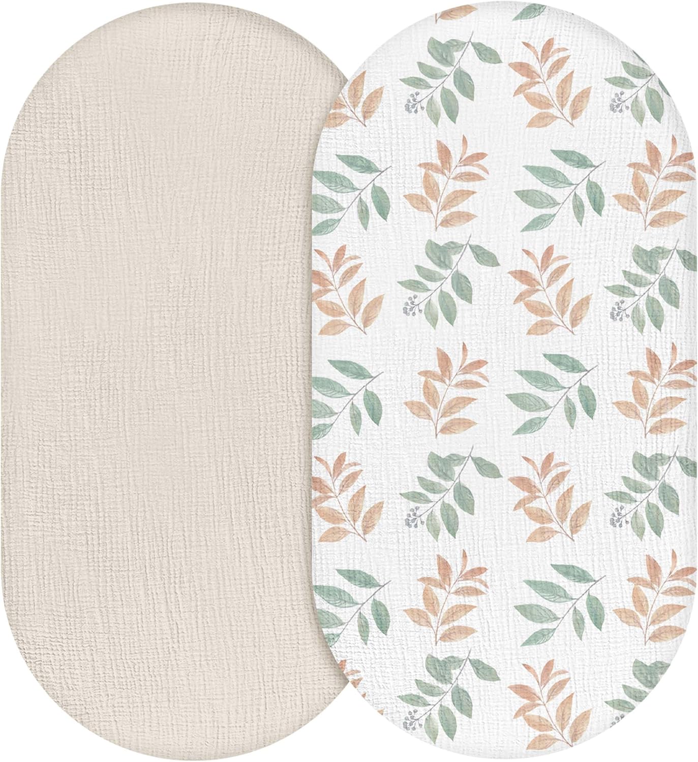 Muslin Bassinet Sheets 2-Pack | Ultra-Soft Breathable Cotton Fitted Sheets