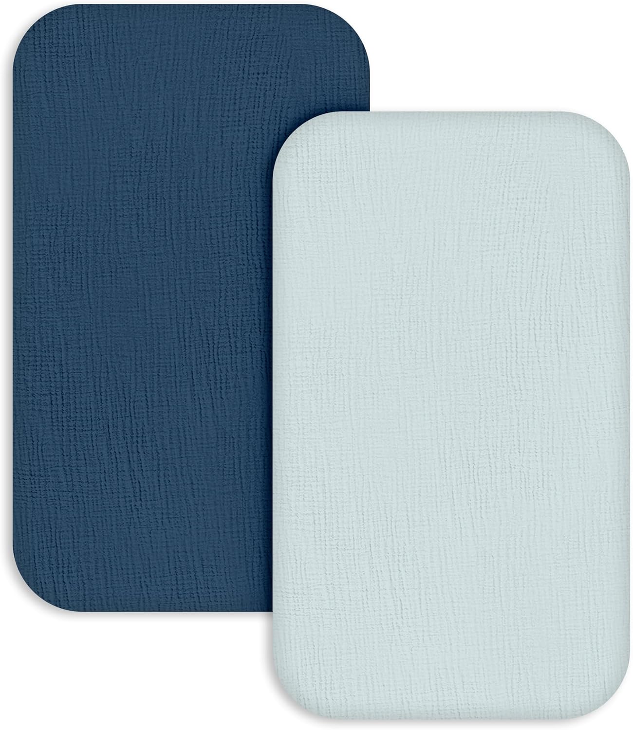 Muslin Bassinet Sheets 2-Pack | Ultra-Soft Breathable Cotton Fitted Sheets