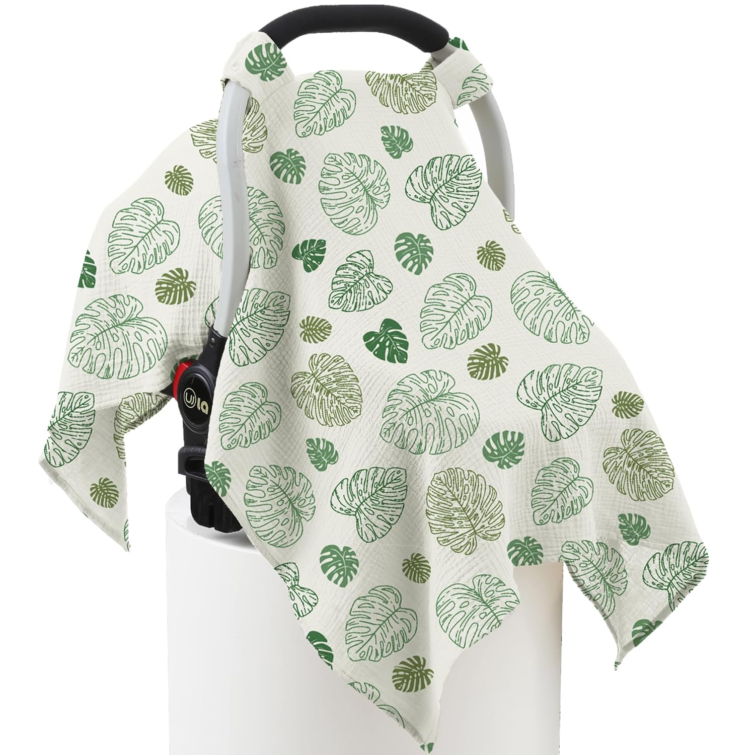 Muslin Cotton Baby Car Seat Cover | Breathable Multi-Use Canopy Cover
