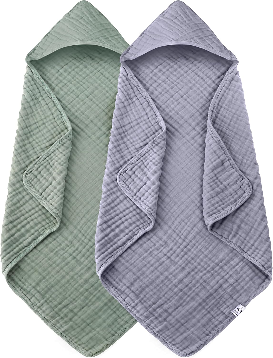 Hooded Baby Towels (2-Pack) – 100% Muslin Cotton Soft & Absorbent Bath Towels 32x32” 🛁