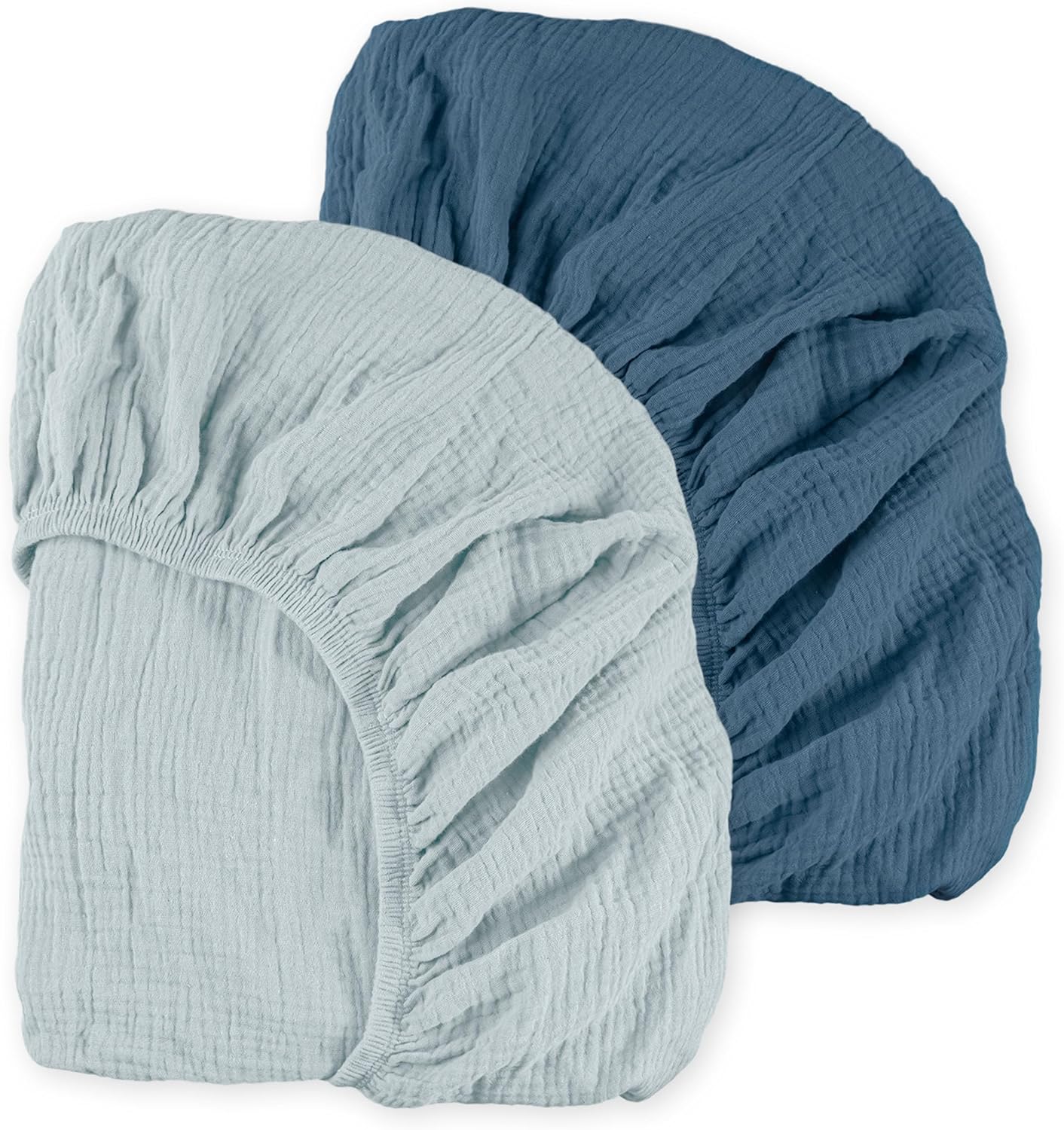 Muslin Bassinet Sheets 2-Pack | Ultra-Soft Breathable Cotton Fitted Sheets