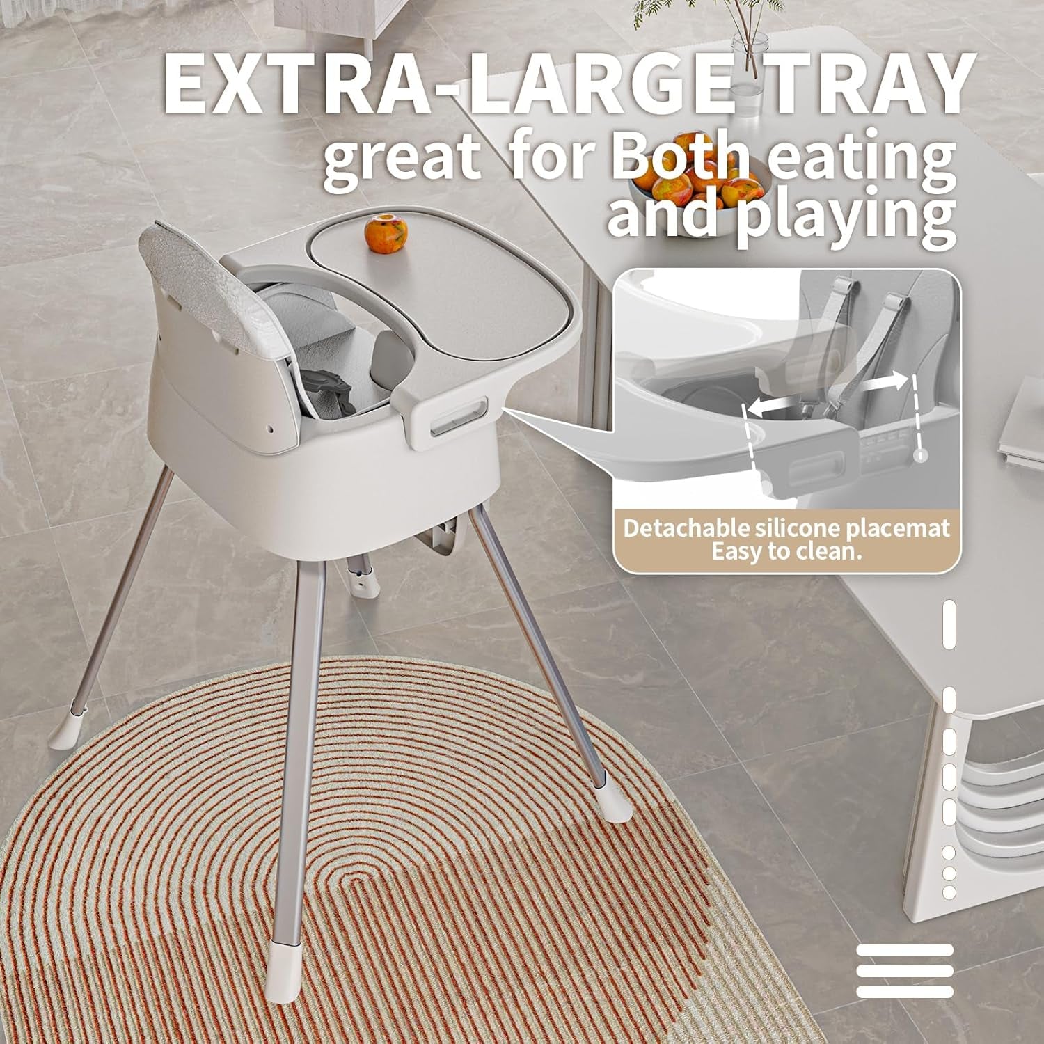 Portable Baby Highchair for Months Infants and Toddlers with 5 Point Harness Convertible Comfortable Seat for Cozy Eating Table Sit up High Chair and Seats for Sitting up Back Booster Feeding Chairs