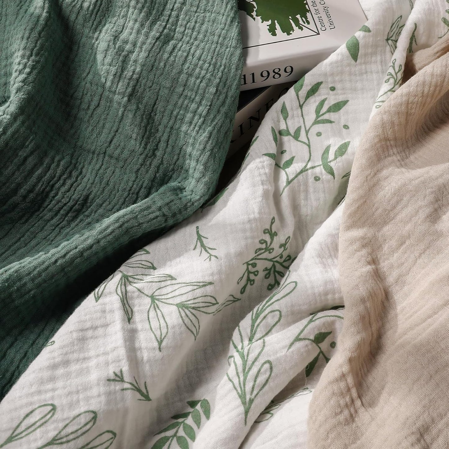 Muslin Swaddle Blankets (3-Pack) – Ultra Soft 100% Cotton Breathable Baby Wraps 38x40” 